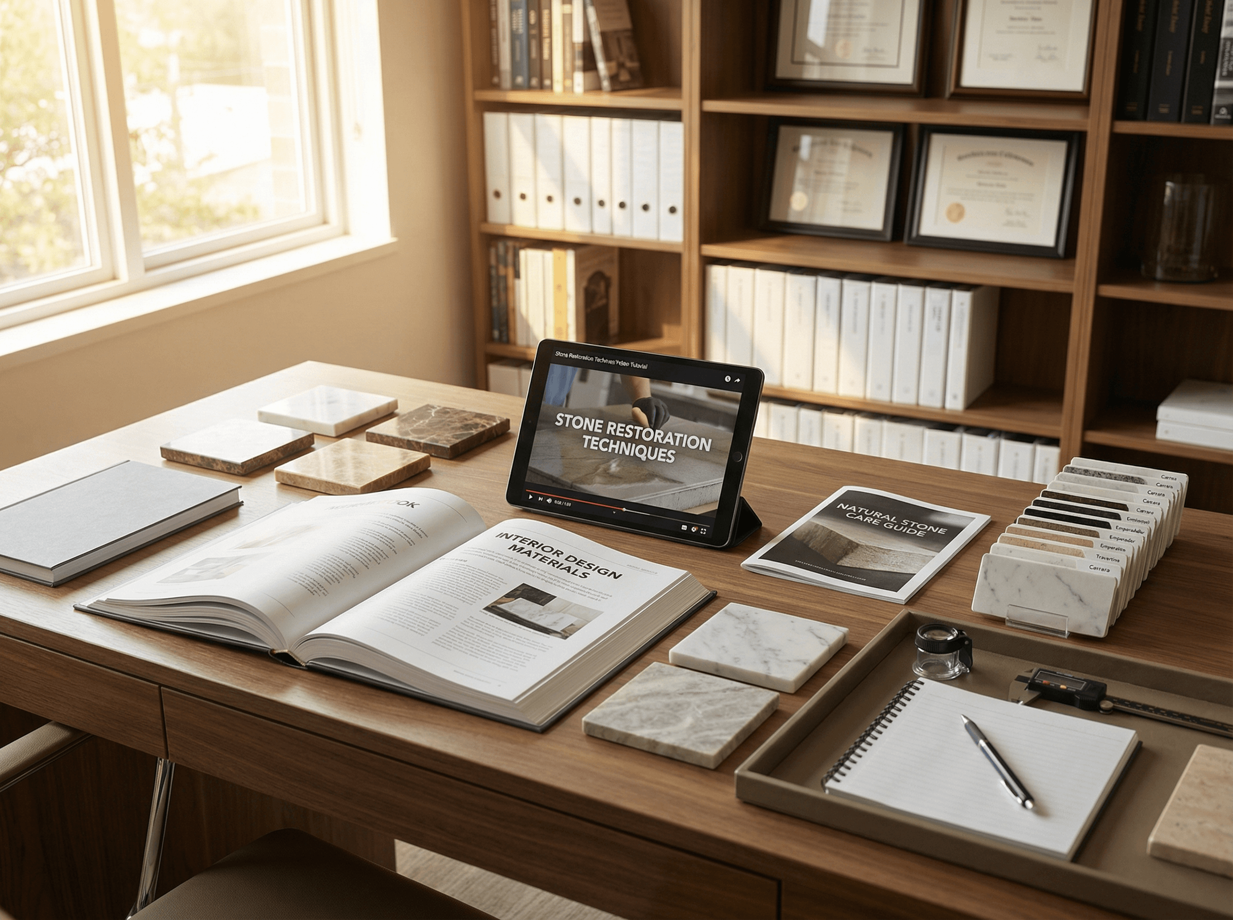 Natural stone care and installation resource library